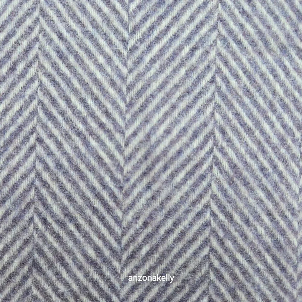 NWT Moon Merino Wool Herringbone Throw Blanket Purple Clover